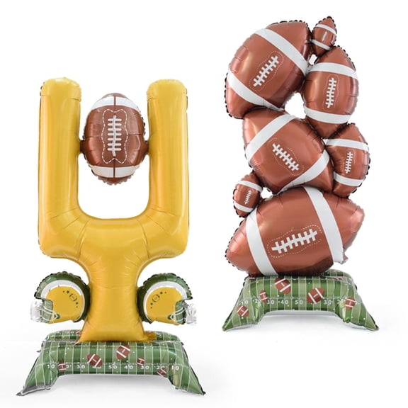 Yimenbloon Giant Standing Footblall Balloon Large Rugby Goal Sport Balloons for Soccer Birthday Party Decorations, Football Soccer Balloon Supplies 2PCS