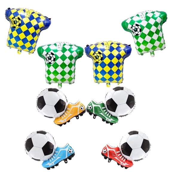 Yimenbloon Soccer Balloon Sport Football Jersey Shoes Balloons for Soccer Birthday Party Decorations, Soccer Balloon Supplies 8PCS