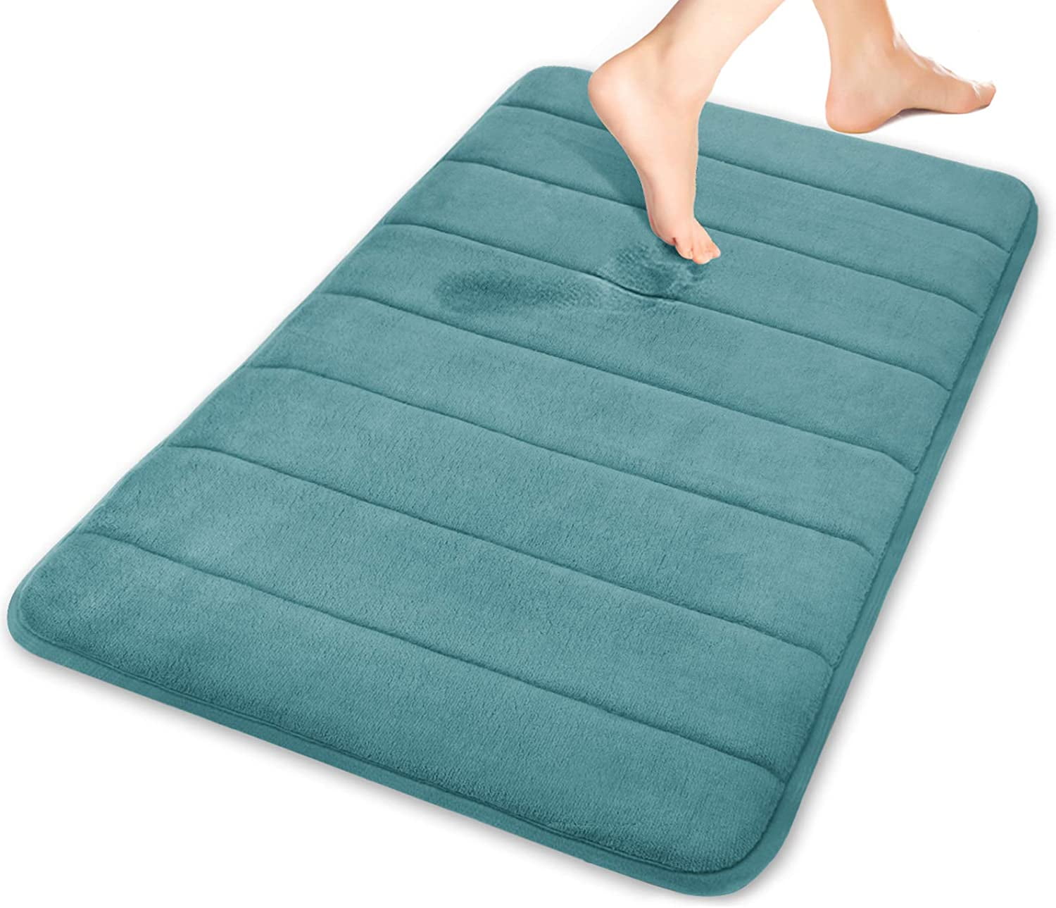 Yimobra Memory Foam Bath Mat Large Size,31.5 x 19.8 Inches, Soft and  Comfortable, Super Water Absorption, Non-Slip, Thick, Machine Wash, Easier  to Dry for Bathroom Floor Rug, Eggshell Blue 