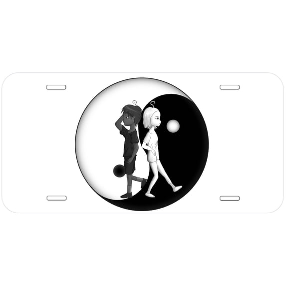 Yin And Yang TAG14 Boy N Girl Novelty Car License Plate