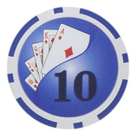 Yin Yang 14g Poker Chips, $10 Clay Heavy Weight Clay Composite, 50-pack