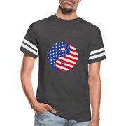 Yin Yang Balance Circle Symbol Usa United States A Vintage Sport T-Shirt Unisex Tee