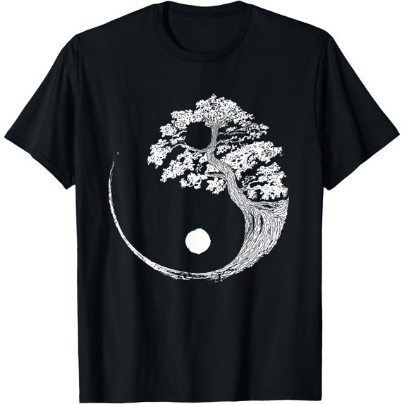Yin Yang Bonsai Tree Japanese Buddhist Zen Softstyle Unisex T-Shirt