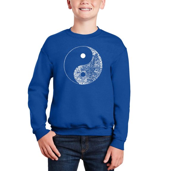 Yin Yang - Boy's Word Art Crewneck Sweatshirt