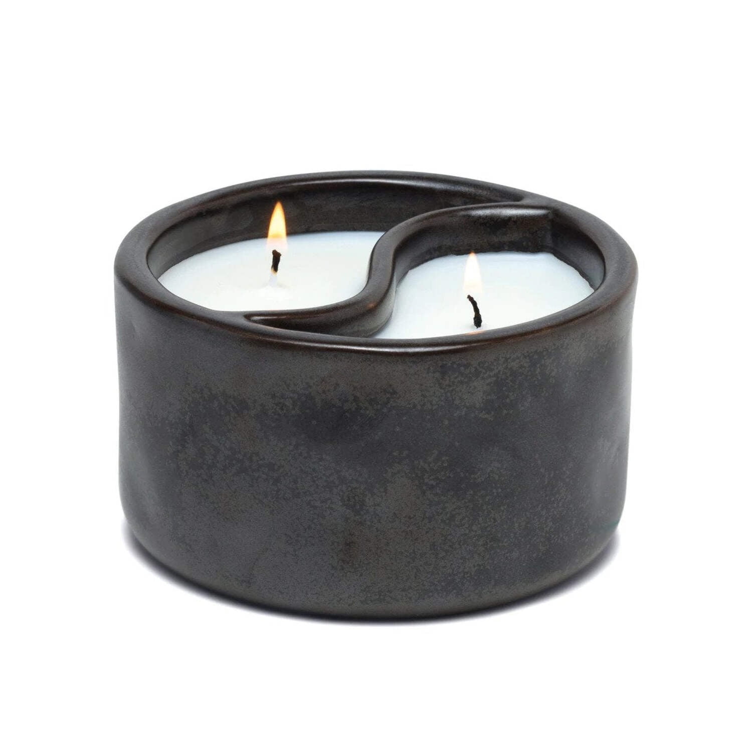 Black Ceramic Yin-Yang Scented Soy Candle, 11 oz