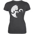 thumbnail image 1 of Yin Yang Cat Dark Heather Juniors Soft T-Shirt - 2X-Large, 1 of 1