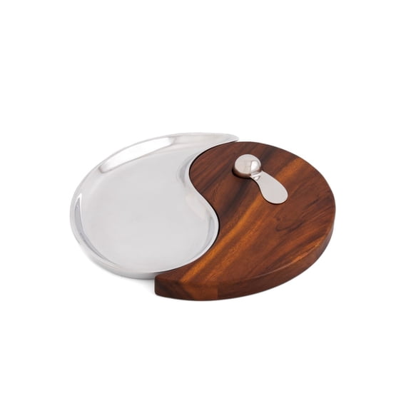 Yin Yang Cheese Board with Spreader, 2 - Piece Set for Residential Use
