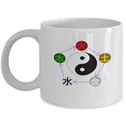 Yin Yang Coffee Mug - 11 Oz Ceramic Travel Cup - Unique Chinese Novelty Gift