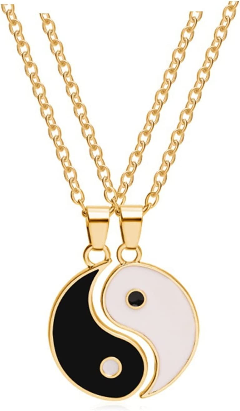 Yin and Yang Couples Pendant Chain Necklace Sets for Women Mens ...