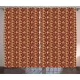 thumbnail image 1 of Ambesonne Yin Yang Curtains 2 Panel Set, Triple Circular Form, 108" x 63", Sand Brown and Ruby, 1 of 3