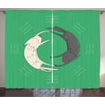 thumbnail image 1 of Ambesonne Yin Yang Curtains 2 Panel Set, Sleeping Cats Trigrams, 108" x 108", Sea Green Grey White, 1 of 3