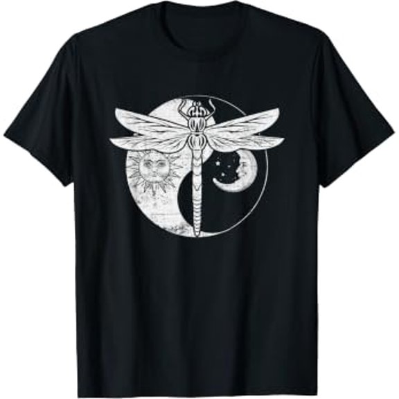 Yin Yang Dragon Fly Sun and Moon Hippie Free Spirit T-Shirt, Unisex T-Shirt