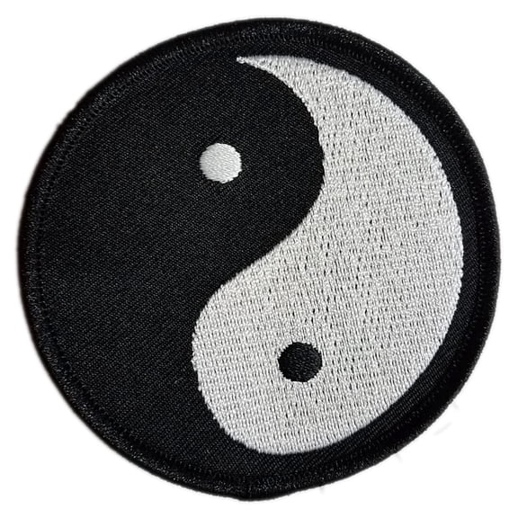 Yin Yang Embroidered Sew-on Patch 3" Round