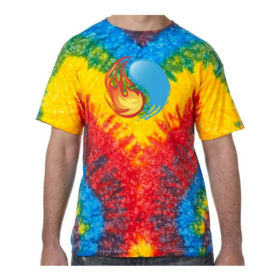 Yin Yang Fire & Water Tie Dye Tee Shirt - Woodstock, Small Kids (6-8)