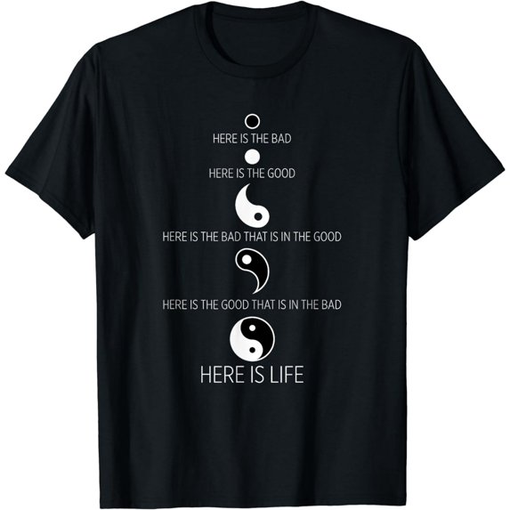 Yin Yang Good Bad Life Balance Graphic Unisex Short Sleeve Tee