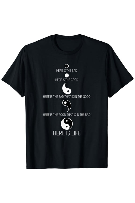 Yin Yang Good Bad Life Balance Graphic Unisex Short Sleeve Tee