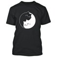 thumbnail image 1 of Yin Yang Kittens Printed Men's T-shirt Sweet Cats Tee Color Black X-Large, 1 of 2