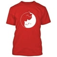 thumbnail image 1 of Yin Yang Kittens Printed Men's T-shirt Sweet Cats Tee Color Red 2X-Large, 1 of 2