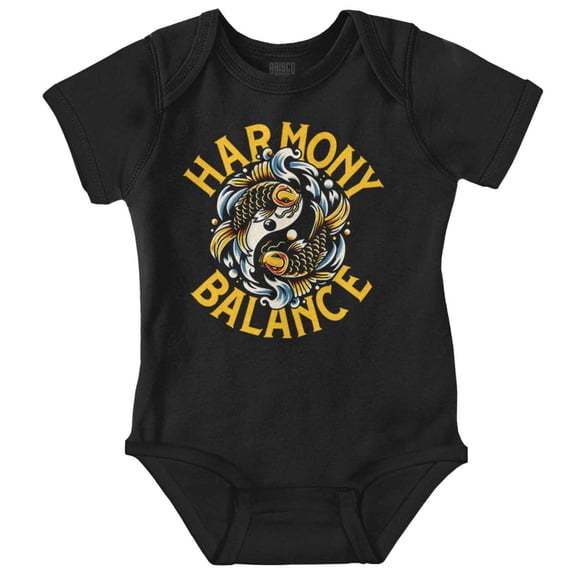 Yin Yang Koi Fish Harmony Balance Romper Boys or Girls Infant Baby Brisco Brands 24M