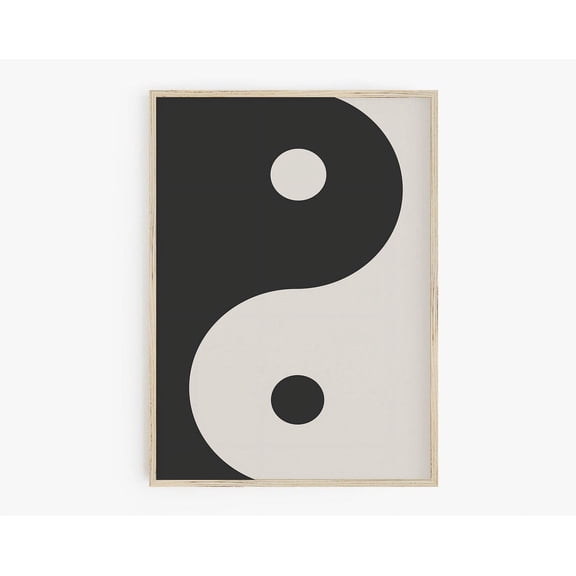 Yin Yang Monochromatic Wall Art, Retro Vsco Room Decor, Minimalist Poster, Indie Aesthetic Decor, Y2K Poster, Yin Yang Poster, 70S Art Print Wall Art, Modern Wall Decor, 24x36 UNFRAMED