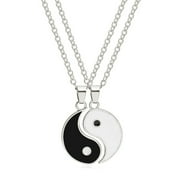 Yin Yang Necklace Matching Tai for Chi Pendant Necklace Friendship Couple Neck Chain Clavicle Chain for Best Friends 2PC