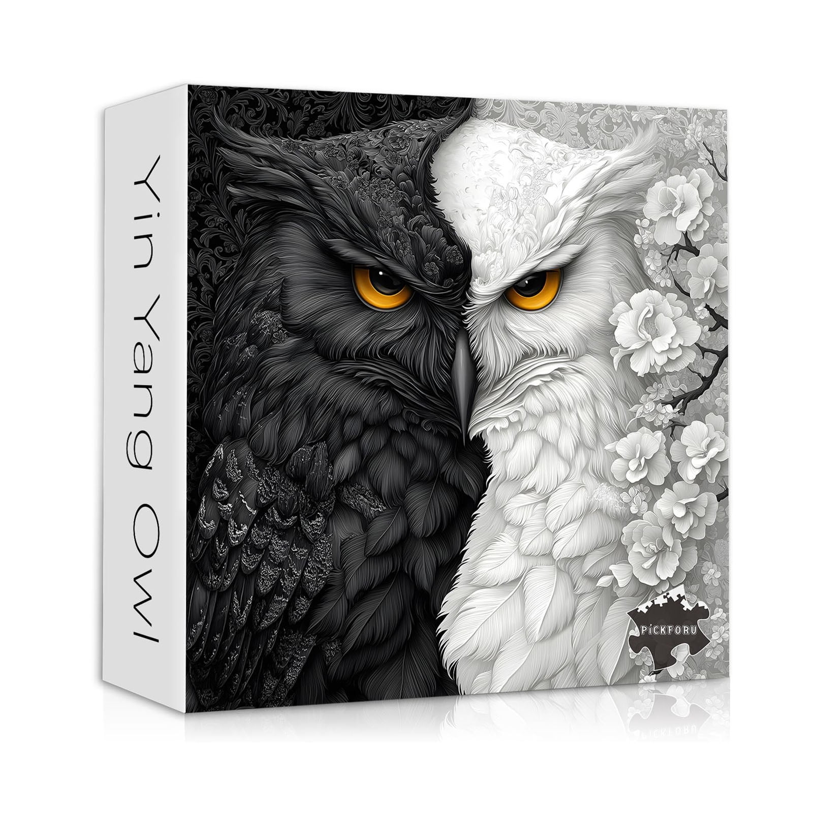 Yin Yang Owl Puzzle for Adults 1000 Pieces，Black and White Puzzles Owl ...