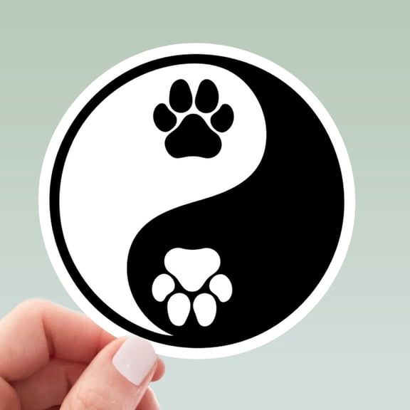 Yin Yang Paws Sticker