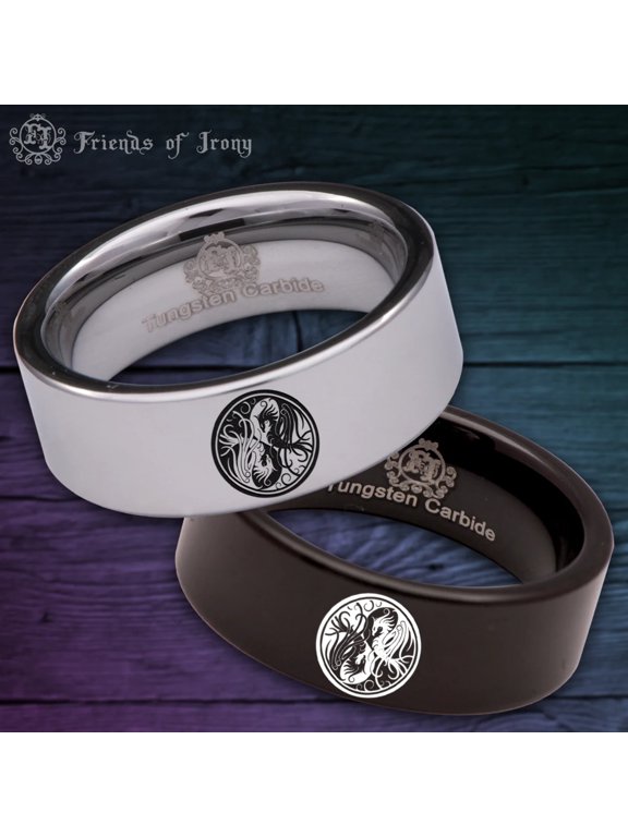 Yin Yang Phoenix Tungsten Carbide Ring