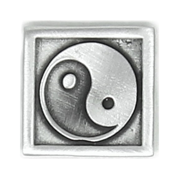 Yin Yang Pin - Gift Packaged - Magnetic Back Closure No holes in Clothes - Handcrafted Pewter Made in USA - Antique Finished (Shipped from Artist Studio)