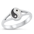 thumbnail image 1 of Yin & Yang Promise Ring .925 Sterling Silver Peace Band Jewelry Female Male Unisex Size 9, 1 of 4