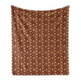 thumbnail image 1 of Yin Yang Soft Flannel Fleece Throw Blanket, Oriental in Triple Circular Form with Everlasting Knot, Cozy Plush for Indoor and Outdoor Use, 50" x 60", Sand Brown and Ruby, by Ambesonne, 1 of 6