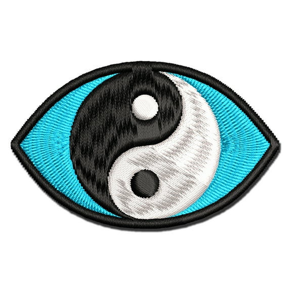Yin Yang Spiritual Eye Applique Multi-Color Embroidered Hook & Loop Patch - 3 Inch Medium