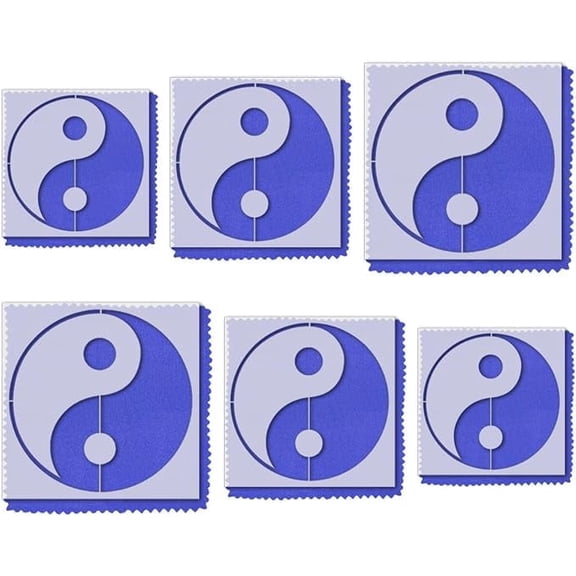 Yin & Yang Stencil, 6 Pack, 14 Mil Mylar Plastic, Stencil Stop