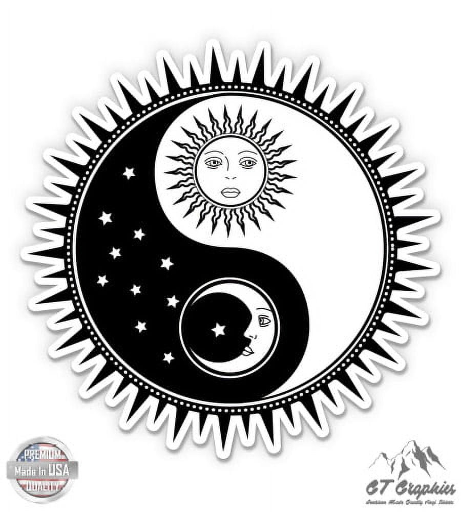 Yin Yang Sun Moon - 5" Vinyl Sticker - For Car Laptop I-Pad ...