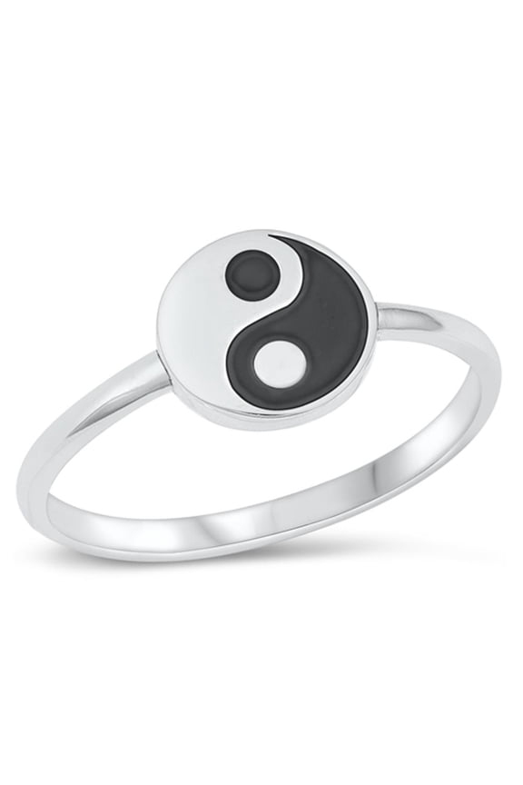 Yin Yang Tai Chi Symbol Wholesale Ring .925 Sterling Silver Band Jewelry Female Male Unisex Size 7
