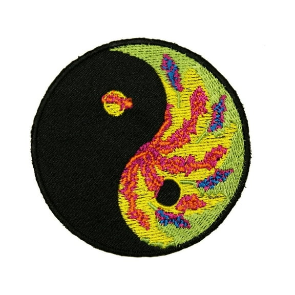 Yin Yang Tie Dye Patch Chinese Forces Symbol Embroidered Iron On Badge Applique