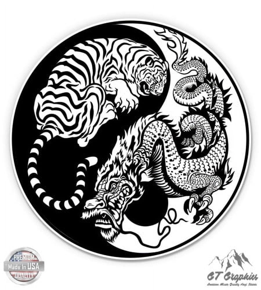 Yin Yang Tiger Dragon - 12" Vinyl Sticker Waterproof Decal - Walmart.com
