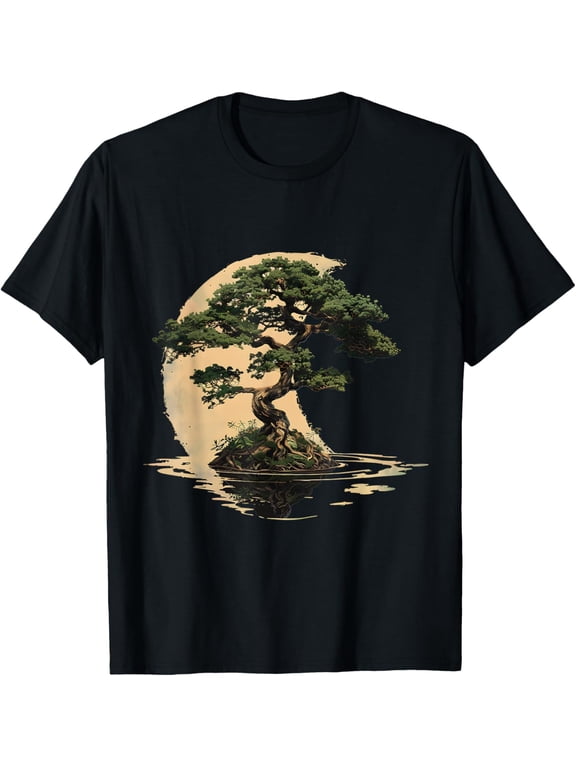 Yin Yang Tree of Life Graphic Bonsai Tree Men Women T-Shirt