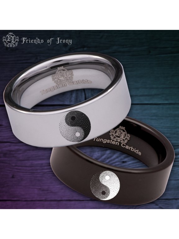 Yin Yang Tungsten Carbide Ring