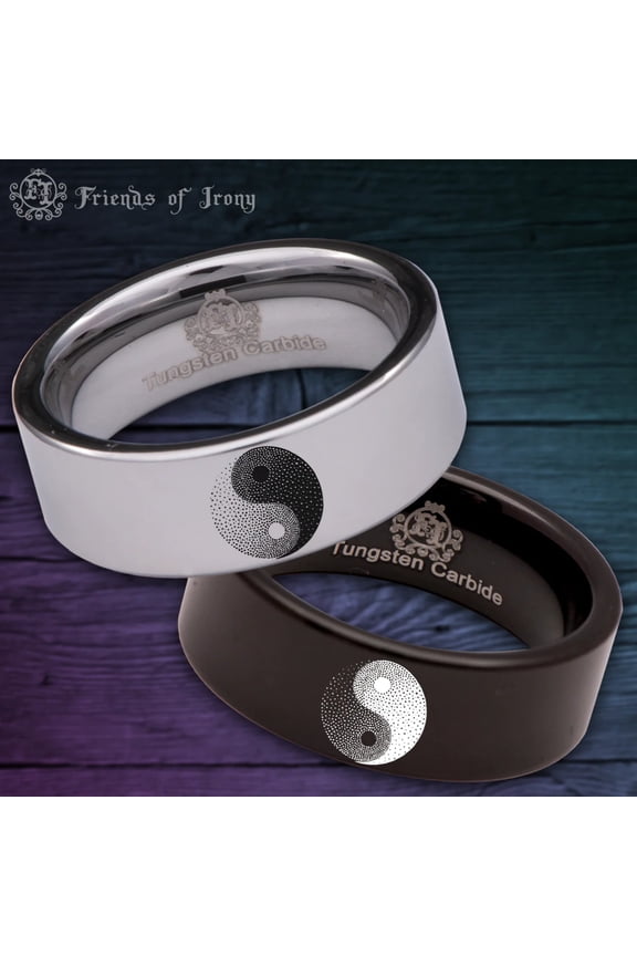 Yin Yang Tungsten Carbide Ring