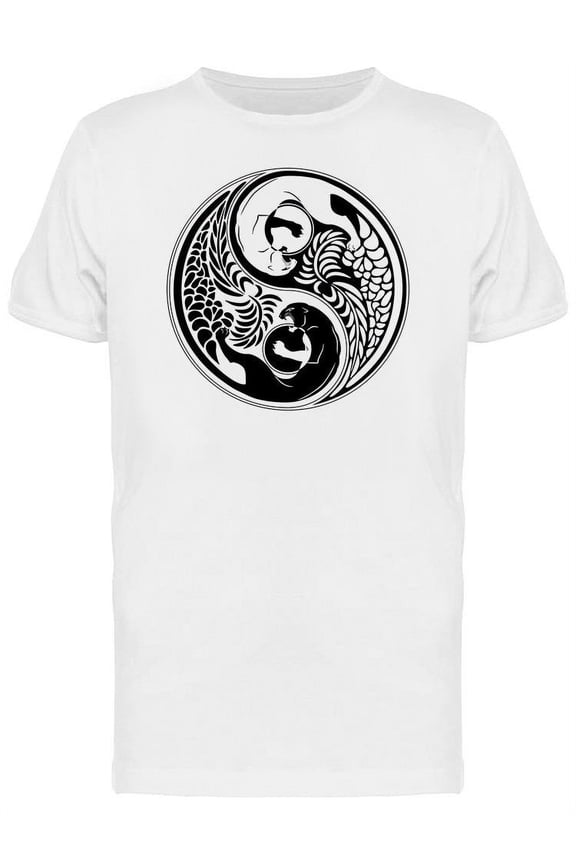 Yin Yang, Wild Cat Black T-Shirt Men -Image by Shutterstock, Male Small
