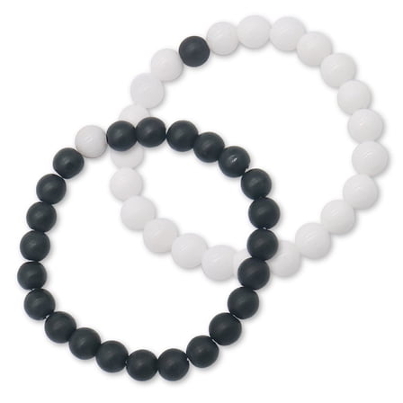 Amy and Annette Yin and Yang Black and White Healing stone bracelet