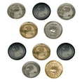 thumbnail image 1 of Yin and Yang Cats Curled Up Together Set of 10 Metal 0.6" (15mm) Sewing Shank Round Buttons - Silver Color, 1 of 5
