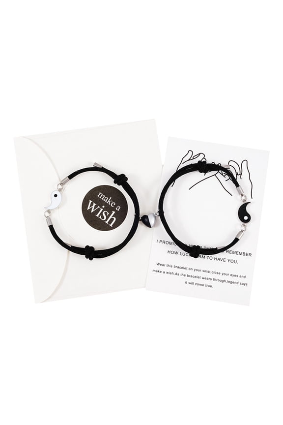 Yin and Yang Gossip Stitching Couple Love Buckle Adjustable Bracelets