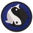 thumbnail image 1 of Yin and Yang Koi Fish Applique Multi-Color Embroidered Hook & Loop Patch - 3 Inch Medium, 1 of 5