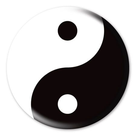 Yin and Yang Sign Circle Button with Magnetic Back