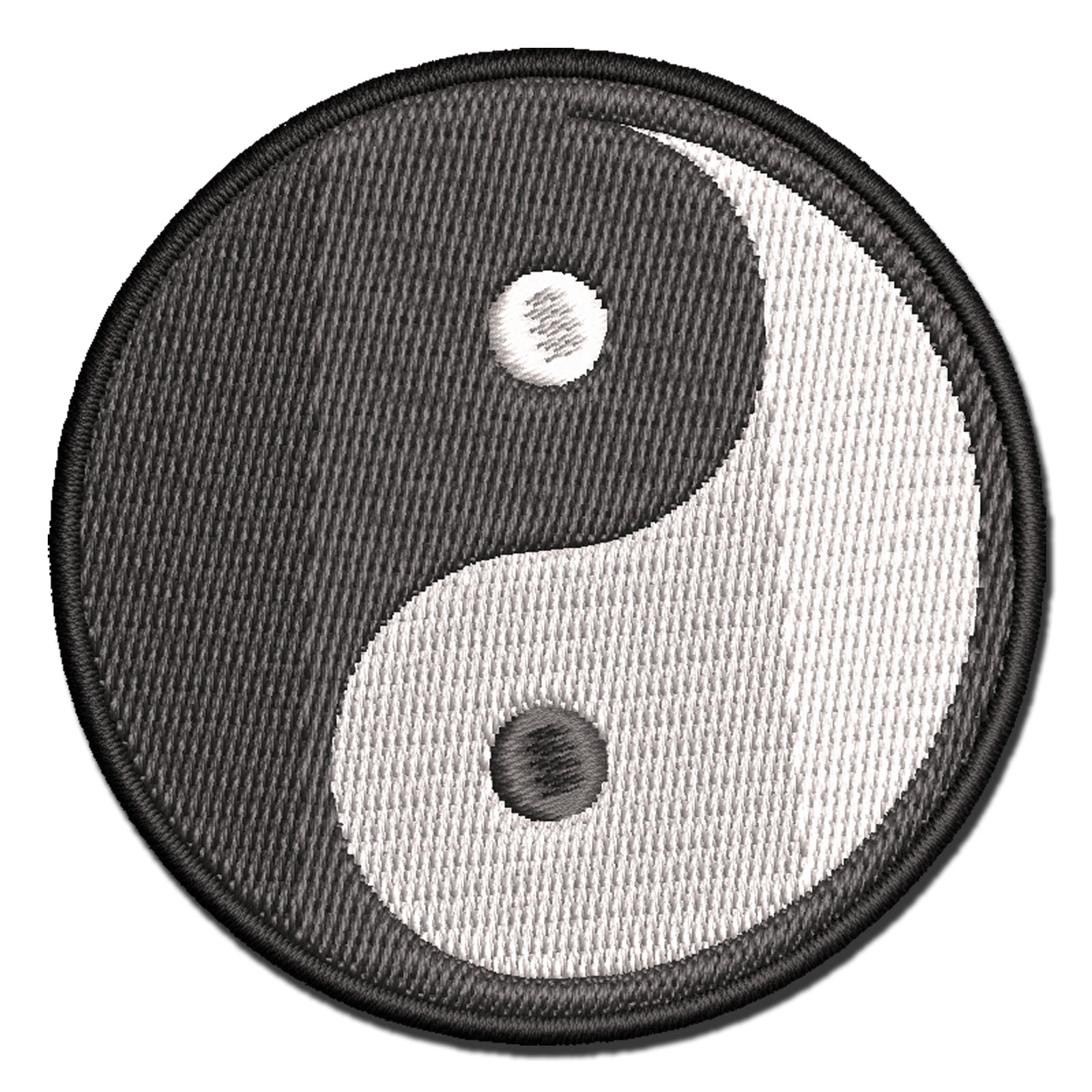 Yin and Yang Symbol Applique Multi-Color Embroidered Hook & Loop Patch ...
