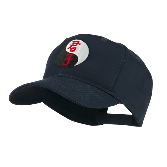 Yin and Yang Symbol Chinese Embroidered Cap - Navy OSFM