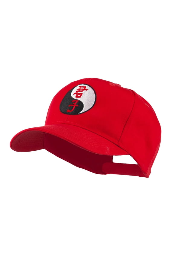 Yin and Yang Symbol Chinese Embroidered Cap - Red OSFM