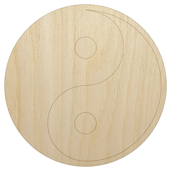 Yin and Yang Symbol Wood Shape Unfinished Piece Cutout Craft DIY Projects - 4.70 Inch Size - 1/4 Inch Thick